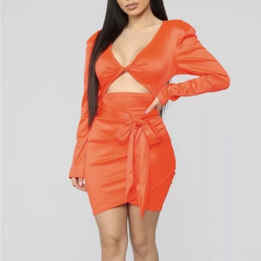 NWT Fashion Nova Elegant Orange Cut-Out Dress